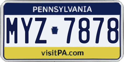 PA license plate MYZ7878