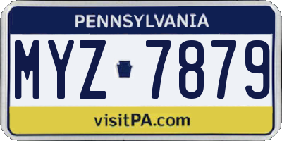 PA license plate MYZ7879