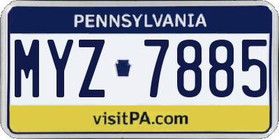 PA license plate MYZ7885