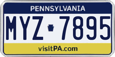 PA license plate MYZ7895