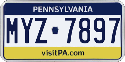 PA license plate MYZ7897