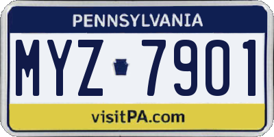 PA license plate MYZ7901