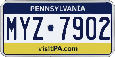 PA license plate MYZ7902