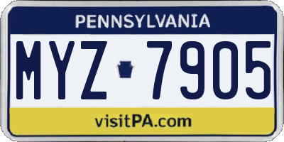 PA license plate MYZ7905