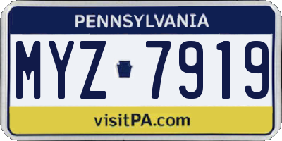 PA license plate MYZ7919