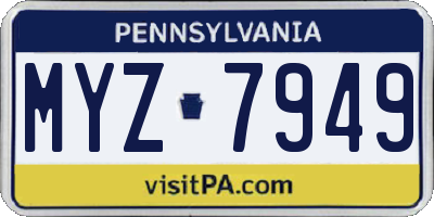 PA license plate MYZ7949