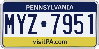 PA license plate MYZ7951