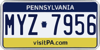PA license plate MYZ7956