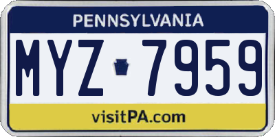 PA license plate MYZ7959