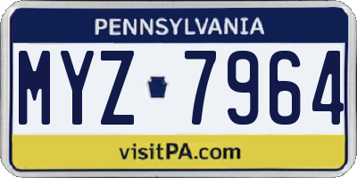 PA license plate MYZ7964