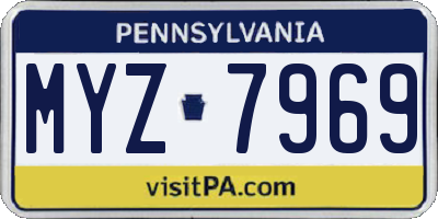 PA license plate MYZ7969