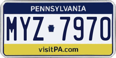 PA license plate MYZ7970