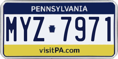 PA license plate MYZ7971