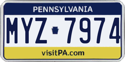 PA license plate MYZ7974