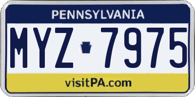 PA license plate MYZ7975