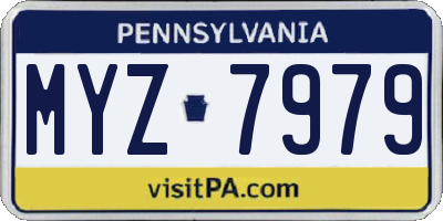 PA license plate MYZ7979