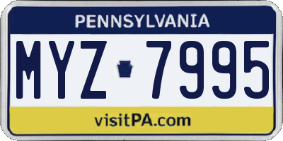 PA license plate MYZ7995