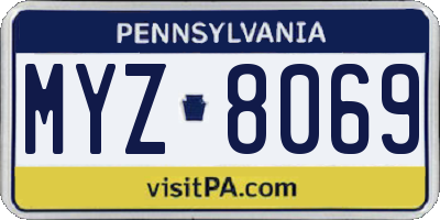 PA license plate MYZ8069
