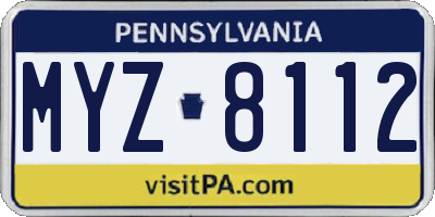 PA license plate MYZ8112