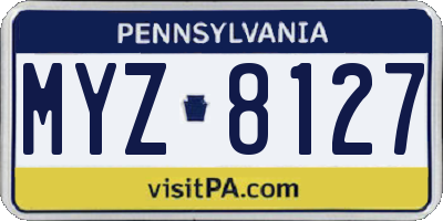 PA license plate MYZ8127