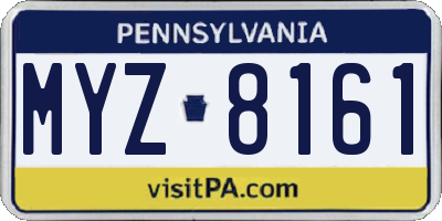 PA license plate MYZ8161