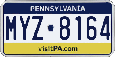 PA license plate MYZ8164
