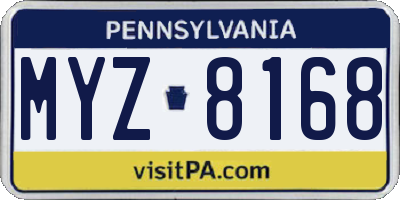 PA license plate MYZ8168