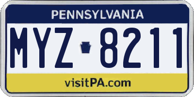 PA license plate MYZ8211