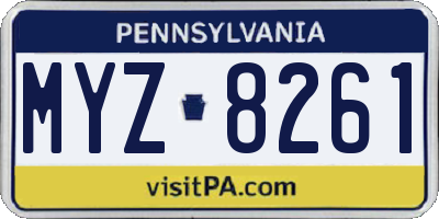 PA license plate MYZ8261