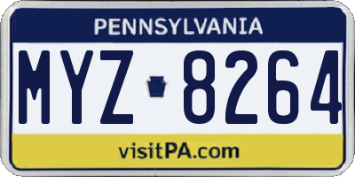 PA license plate MYZ8264