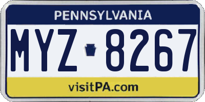 PA license plate MYZ8267