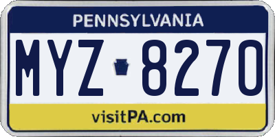 PA license plate MYZ8270