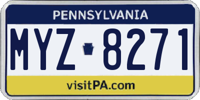 PA license plate MYZ8271