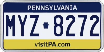 PA license plate MYZ8272