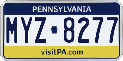 PA license plate MYZ8277