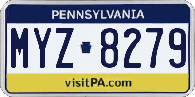 PA license plate MYZ8279