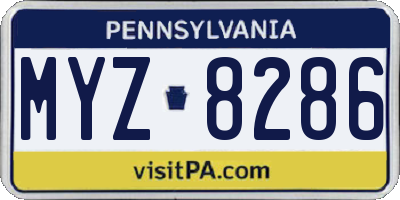 PA license plate MYZ8286
