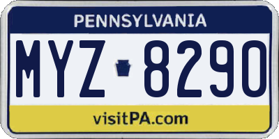 PA license plate MYZ8290