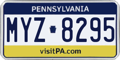 PA license plate MYZ8295