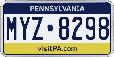 PA license plate MYZ8298