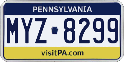 PA license plate MYZ8299