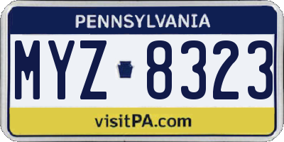PA license plate MYZ8323