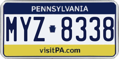 PA license plate MYZ8338
