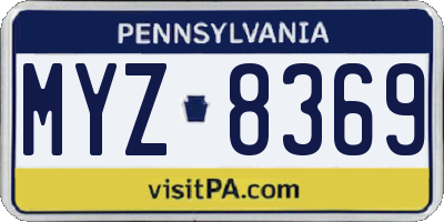 PA license plate MYZ8369