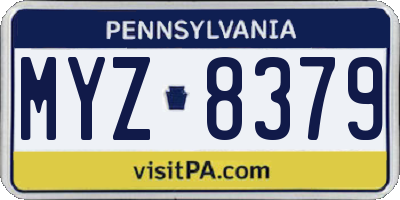 PA license plate MYZ8379