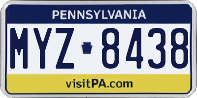 PA license plate MYZ8438