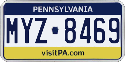 PA license plate MYZ8469