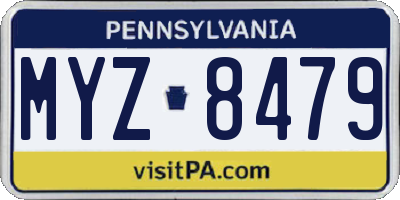 PA license plate MYZ8479