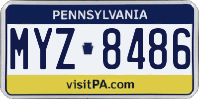 PA license plate MYZ8486