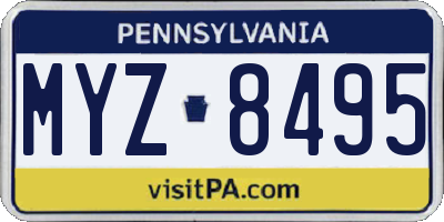 PA license plate MYZ8495